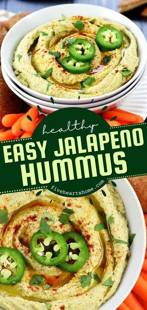 Avocado Jalapeño Hummus, Jalapeño Hummus, Classic Hummus Recipe, Cilantro Hummus, Jalapeno Hummus, Best Hummus Recipe, Tartiflette Recipe, Classic Hummus, Appetizers Easy Dips