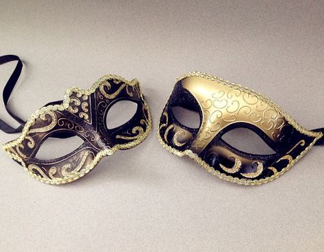 Mask Ball Party, Black And Gold Masquerade Mask, Masquerade Aesthetic, Masquerade Mask Diy, Couples Masquerade Masks, Gold Masquerade Mask, Mask Ball, Masquerade Wedding, Venice Mask