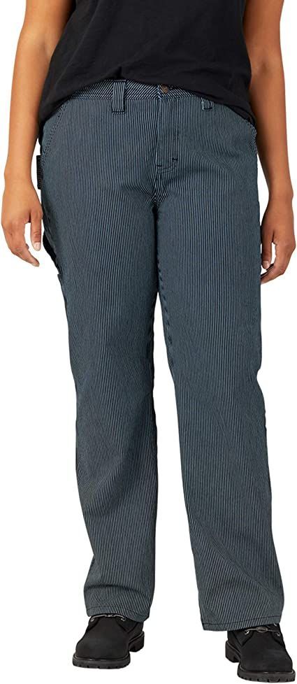 Dickies Women's Plus Size Relaxed Straight Carpenter Hickory Stripe Pant Dickies Women, Plus Size Brands, Curvy Jeans, Carpenter Pants, Women Pants Casual, Striped Pants, Work Pants, Shop Top, Fashion Brands