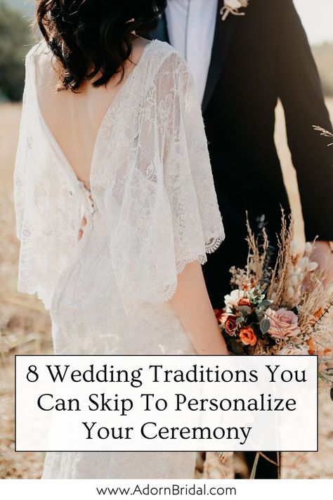 Planning your wedding day and getting overwhelmed by wedding day traditions? In this blog post from Adorn Bridal, we share 8 wedding day must dos you can skip. From skipping wedding favors for guests that will most likely get left behind to finding a creative wedding cake alternatives, you can focus on what really matters and make your wedding day memorable.  Break free from the pressures of wedding must dos. Click the link to read more wedding traditions to skip! Cake Alternatives, Wedding Cake Alternatives, Creative Wedding Cakes, Memorable Wedding, Wedding Planning Timeline, Wedding Traditions, Wedding Favors For Guests, Modern Love, Creative Wedding