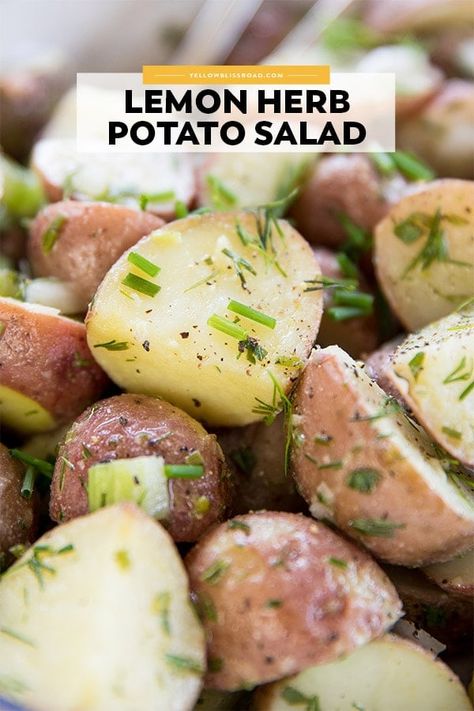 Lemon Herb Red Potato Salad Lemon Herb Dressing, Herbed Potato Salad, Red Potato Salad Recipe, Red Potato Recipes, Herb Dressing, Red Potato Salad, Canned Potatoes, Red Potato, Lemon Potatoes