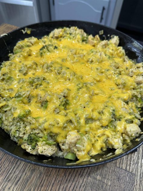 Cheesy Broccoli Chicken & Rice Cooking Midwest, Cheesy Broccoli Chicken And Rice, Chicken And Rice Skillet, Cooking In The Midwest, Chicken Rice Skillet, Cheesy Broccoli Rice, Southeast Missouri, Chicken Broccoli Rice, Broccoli Chicken