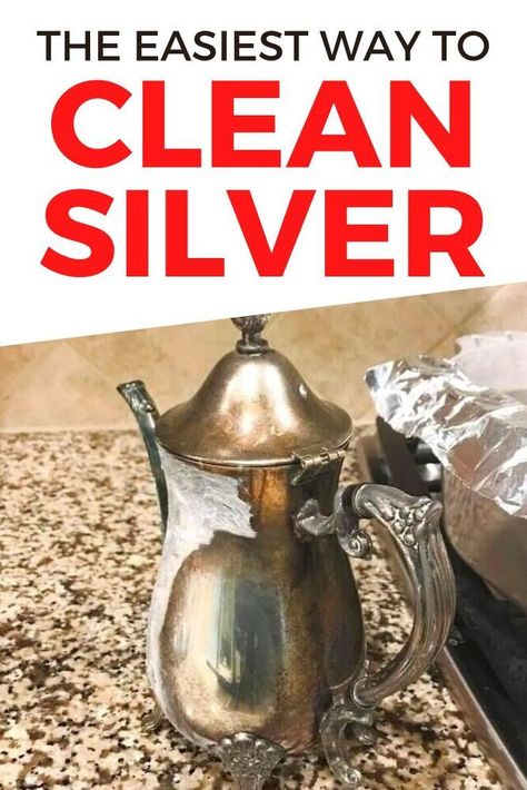 Silver Cleaner Diy, Remove Tarnish From Silver, Homemade Silver Cleaner, Removing Tarnish From Silver, Diy File Cabinet, Cleaning Silver, Homemade Cleaners Recipes, Coffee Filter Wreath, Diy Cabinet Doors