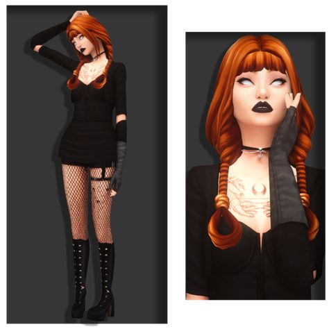 Sims 4 Maxis Match Hair Recolors, Sims 4 Cc Goth, Shorts Boots, Gothic Hair, Cc Shopping, Choker Top, Pelo Sims, Gothic Hairstyles, Sims 4 Mm Cc