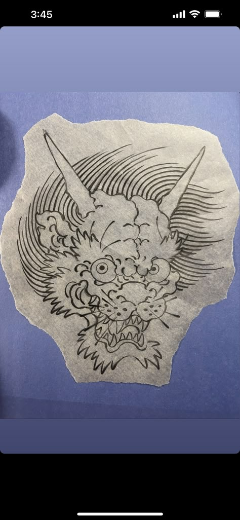 Japanese Tattoo Stencil Design, Japanese Bat Tattoo, Japanese Folklore Tattoo, Japanese Flash Tattoo Design, Trad Japanese Tattoo, Japanese Mask Drawing, Tanuki Tattoo, Ukiyoe Tattoo, Tibet Tattoo