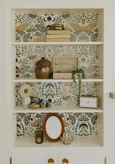 30+ Wallpaper Ideas to Spice Up Your Bookshelves - Days Inspired