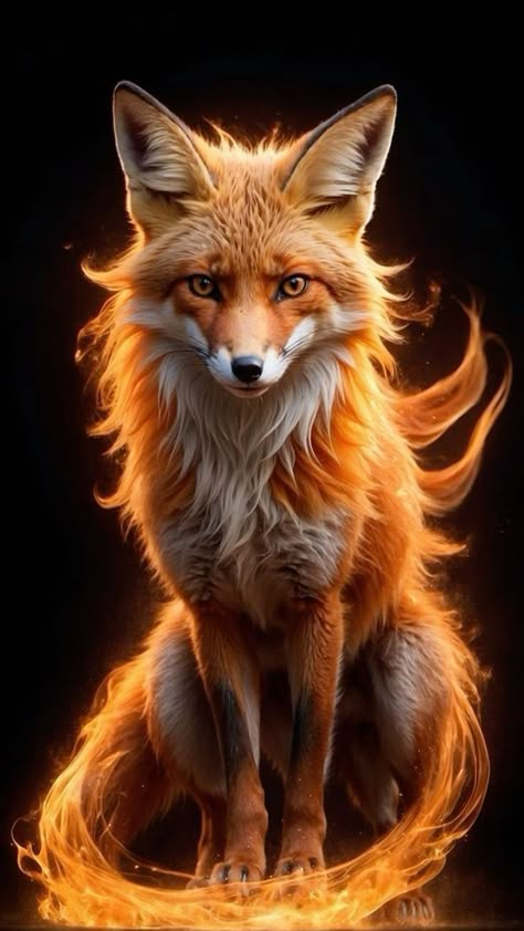 Red Fox Photography Beautiful, Dark Fox Art, Fire Fox Aesthetic, Fox Shapeshifter, Fire Fox Art, Fox Shifter, Fox Magic, Fox Background, Red Fox Art