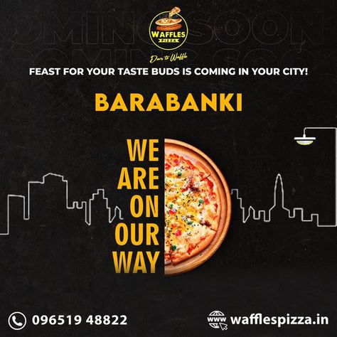 Coming soon, we are super excited to share this news with you all!😁😇 We have always believed in giving the best to our customers. With your support and love, we are now coming to BaraBanki, so that you get the best and the most exotic taste.😋🤤🍕🍔 To know more about Waffles pizza, visit wafflespizza.in. To start a franchise of Waffles Pizza, contact us at: 📞 +91 96519 48822 💌 wafflespizzaofficial@gmail.com #cafe #new #fastfoodfranchise #cafefranchise #fastfoodrestaurant #foodfranchise Franchise Poster Design, Waffle Pizza, Chinese Food Delivery, Fast Food Advertising, Food Web Design, Restaurant Ad, Franchise Food, Cheese Stuffed Chicken Breast, Food Videography