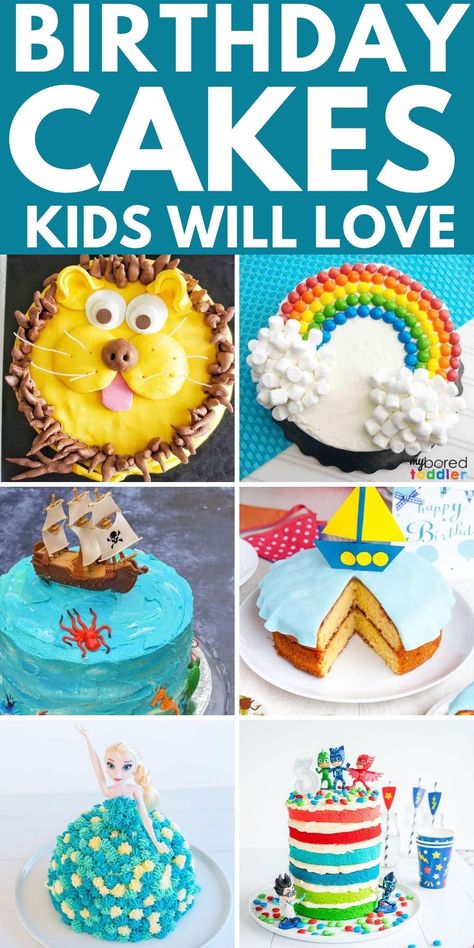 45 awesome birthday cakes for kids, easy cake tutorials your kids will love #kidsbirthdaycake #birthday #birthdayparty #birthdaycake Awesome Birthday Cakes, Birthday Cake Ideas For Kids, Easy Cakes For Kids, Easy Kids Birthday Cakes, Birthday Cake For Kids, Cakes For Kids, Kids Birthday Cakes, Cake For Kids, Toddler Birthday Cakes