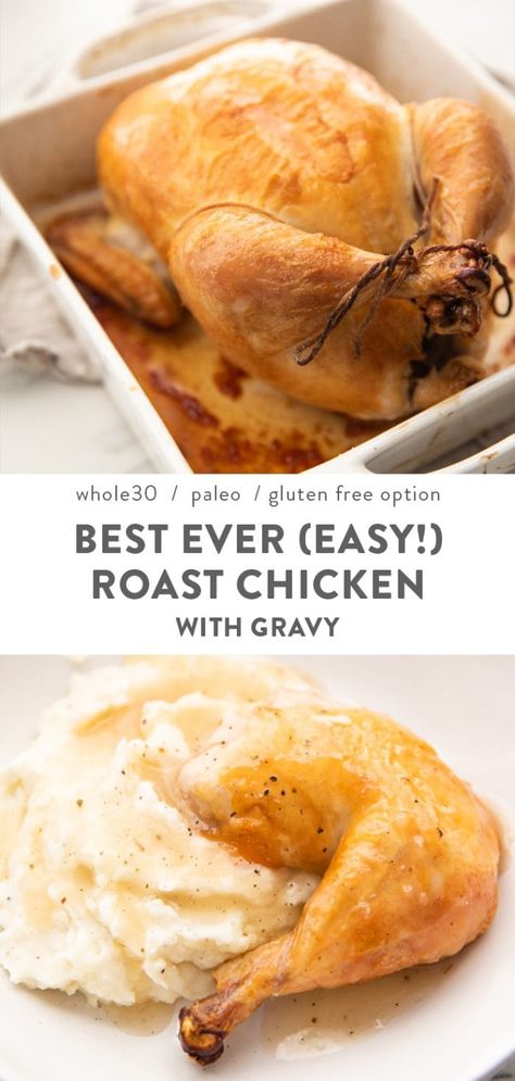 Best Roast Chicken Recipe, Chicken With Gravy, Recipe For Roast, Best Roasted Chicken, Roast Chicken And Gravy, 40 Aprons, Easy Roast, Easy Roast Chicken, Tender Meat