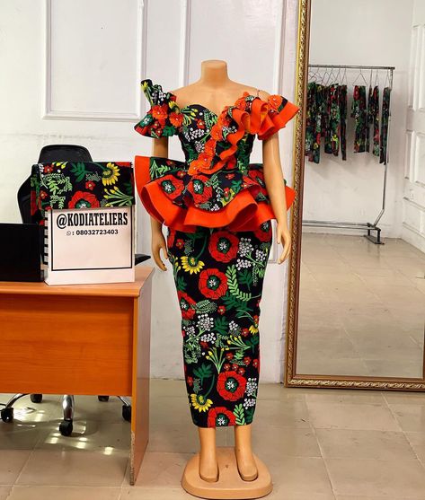 Stunning and Gorgeous ankara Peplum top and skirt styles - Kadosh.ng Pencil Skirt And Top Ankara Styles, Ankara Top And Skirt Styles, Latest Ankara Peplum Tops And Skirt, Ankara Skirt And Blouse Styles Peplum Tops, Peplum Top And Skirt Ankara, Ankara Skirt And Top Styles, Ankara Peplum Top Outfits, 6 Pieces Skirt, Skirt And Blouse Ankara Peplum Tops