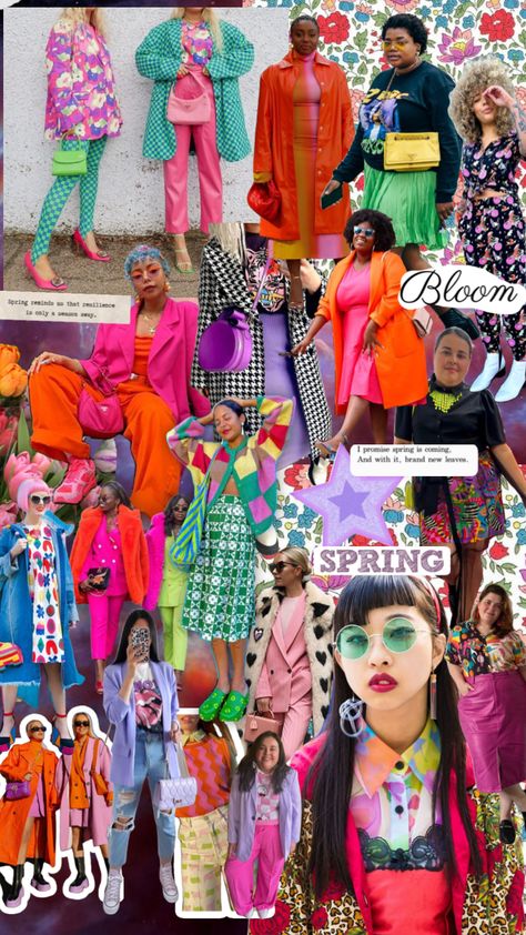 #styleinspo #spring #style #fashion #colorfuloutfitideas #maximalist #maximalism #springoutfitinspo #pretty Funky Town Outfit, Italian Maximalism Fashion, Maximalist Fashion 2023, Thrifted Maximalist Outfits, Maximalist Summer Fashion, Maximalist Clothing Style, Bright Maximalist Outfits, Spring Maximalist Outfits, Maximalism Style Fashion