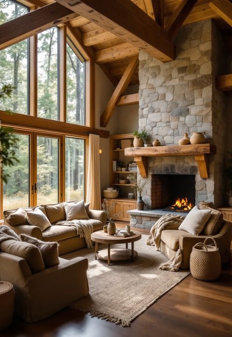 Rustic Home Decor Cozy Rustic Home, Woodsy Decor, Woodland Retreat, Rustic Home Decor Ideas, Rustic Inspiration, Farmhouse Charm, Wood Accents, Wood Texture, Wooden Furniture