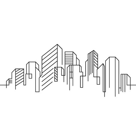 Premium Vector | City building line art vector icon design illustration template Architecture Line Drawing Illustration, Building Line Drawing, Line Drawing Building, City Line Drawing, Building Line Art, City Line Art, City Graphic Design, Monoline Illustration, Avent Calendar