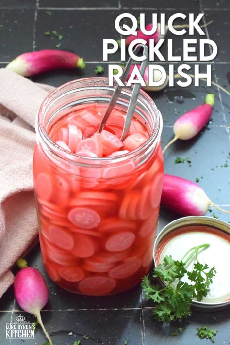 If you've never tried a Quick Pickled Radish, you've been missing out! They are sweet and sour and such a great addition to salads, sandwiches, charcuterie boards, or just snacking right out of the fridge. There is no canning equipment or knowledge required for quick pickling either! Fridge Pickles, Quick Pickled Radishes, Pickled Radish, Canning Equipment, Pickled Peppers, Quick Pickled, Pickled Radishes, Festive Food, Canadian Food