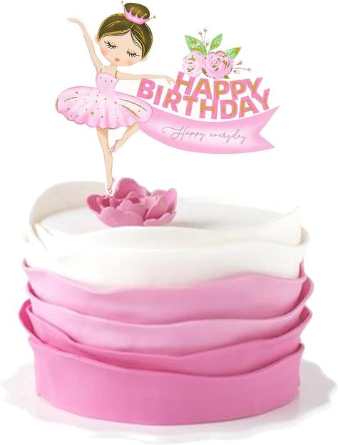 Ercadio 1 Pack Ballerina Tutu Cake Toppers Pink Ballet Girl Happy Birthday Cake Toppers Ballet Slipper Cake Picks for Ballerina Theme Baby Shower Birthday Party Cake Decoration Supplies : Amazon.ca: Grocery & Gourmet Food Ballerina Birthday Decorations, Ballerina Birthday Party Decorations, Ballerina Birthday Cake, Tutu Cake, Ballerina Theme, Kids Cake Toppers, Ballet Cakes, Tutu Cakes, Ballet Birthday Party