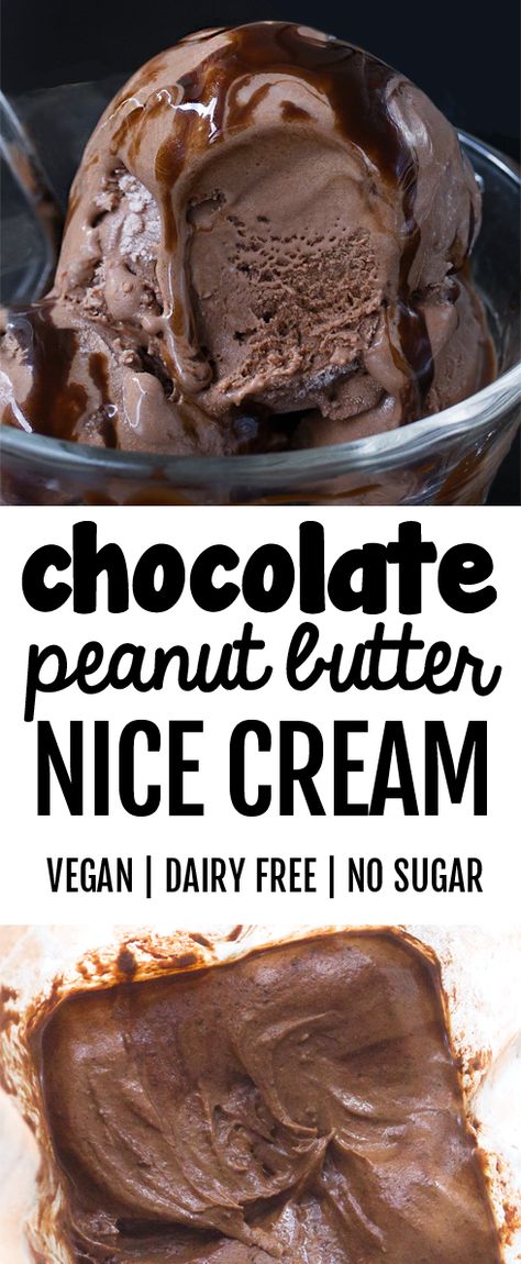 This chocolate peanut butter vegan ice cream is a healthy snack or dessert that can be gluten free, dairy free, and egg free #healthysnack #healthydessert #vegan #icecream #nicecream #peanutbutter #chocolate #vegansnack #veganrecipe #dairyfree Frozen Peanut Butter, Chocolate Peanut Butter Ice Cream, Vegan Nice Cream, Snack Chocolate, Nice Cream Recipe, Butter Ice Cream, Peanut Butter Ice Cream, Dairy Free Ice Cream, Frozen Chocolate