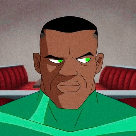 John Aesthetic, Aesthetic Superhero, Animated Aesthetic, John Stewart Green Lantern, Dc Wallpaper, Male Cartoon, Justice League Animated, Green Lanterns, John Stewart