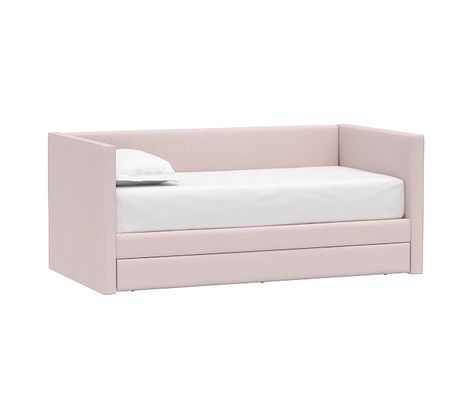 Carter Square Daybed | Pottery Barn Kids Nursery Daybed, Trundle Mattress, Daybed Bedding, The Carter, Full Size Mattress, Upholstered Daybed, Study Furniture, Daybed With Trundle, Trundle Bed