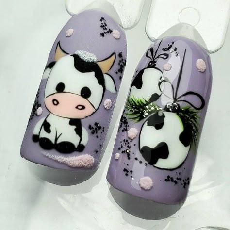 Nail Art Noel, Disney Acrylic Nails, Quick Nail Art, Witch Nails, Animal Nail Art, Cow Nails, Art Deco Nails, Nail Drawing, Cute Nail Art Designs