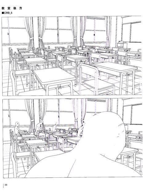 Classroom Drawing Anime, Classroom Perspective Drawing, Classroom Drawing Reference, Classroom Drawing Sketch, Classroom Reference Drawing, Classroom Sketch, Drawing Classroom, Classroom Reference, Classroom Drawing