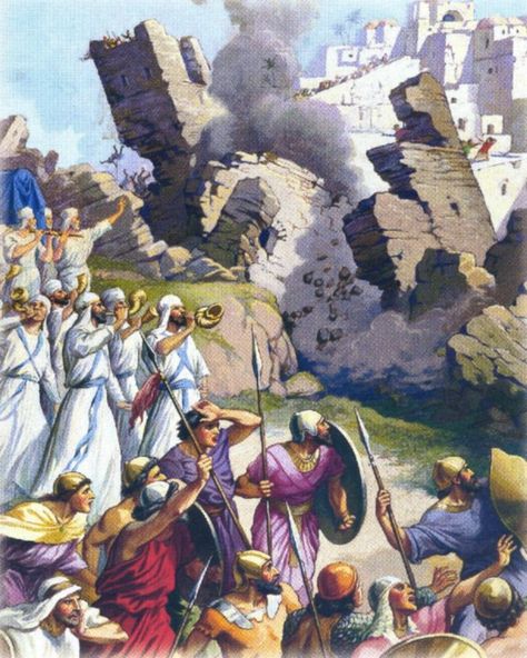 Jericho Bible, Battle Of Jericho, Walls Of Jericho, Book Of Joshua, God Is Faithful, Bible Artwork, Bible Drawing, Jesus Christ Painting, Western Artwork