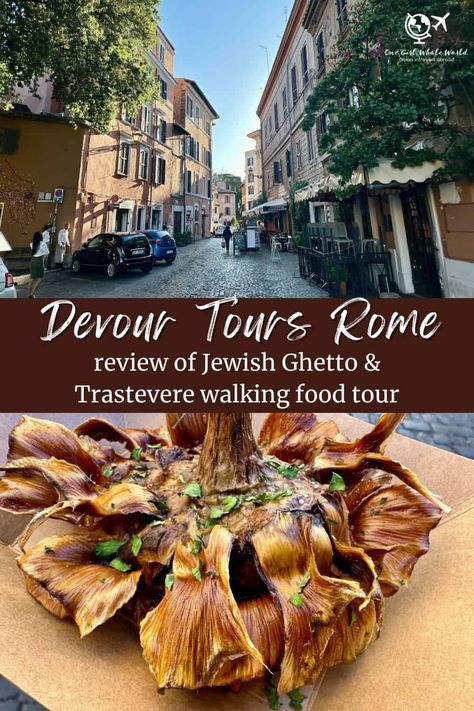 Review of Devour Tours Rome | I've taken a couple Rome food tours, & this is one of the best! A review of my Devour Tours Rome walking food tour of the Jewish Ghetto & Trastevere, as well as a few of the other great options. What to do in Rome, Rome food tour options, Rome itinerary ideas. #rome #foodtour #italy Foodie Photography, Rome Food, Rome Itinerary, Rome Tours, Travel Finds, Drinking Around The World, Road Trip Europe, City Vacation, Best Street Food