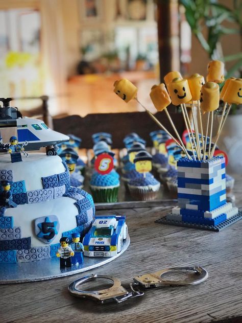 Lego City Party Ideas, Lego City Birthday Cake, Police Lego Cake, Lego Police Birthday Cake, Lego Police Birthday Party, Lego City Party, Lego City Cake, Lego City Cakes, Lego City Birthday Party