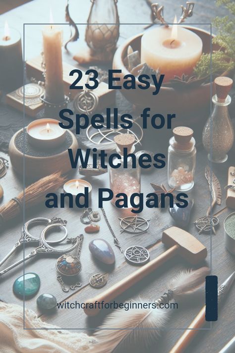 Explore 23 simple spells designed specifically for beginner witches and pagan practitioners! This guide will help you find the right ritual tools, understanding the significance of various magical items like crystals, herbs, and candles. Whether you're looking to attract love, repel negativity, or simply connect with your spiritual side, these spells are accessible and manageable. Discover the best witchcraft essentials and learn how to effectively utilize your pulsing energy for personal growth and positive change. Unearth the secrets of witchcraft and begin your magical adventure today! Easy Hexes Witchcraft, Easy Glamour Spell, Witchy Stuff To Do, Witchcraft Spells For Beginners Witches, Witchcraft Essentials, Witch Spells For Beginners, Easy Witchcraft, Glamour Spell, Simple Spells