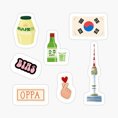 Promote | Redbubble Korea Quotes, Exo Stickers, Abstract Coloring Pages, Korean Stickers, Image Stickers, Food Stickers, Korea Travel, Birthday Stickers, Skz In Cute