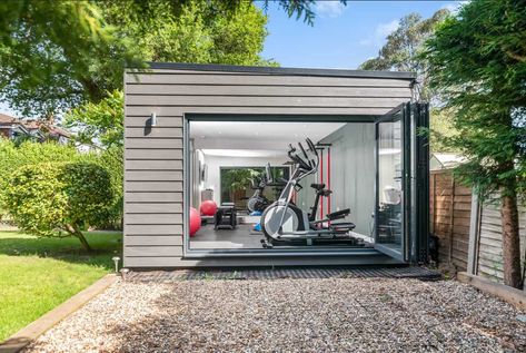 Using a garden room or garden studio as a home gym is a great way to make the most of your outdoor space. Not only does it provide a dedicated... The post Make the Most of Your Garden Space with a Home Gym appeared first on Rachel Bustin. Garden Gym Room, Gym Exterior, Outdoor Home Gym, Garden Gym, Room Gym, Workout Space, Gym Room, Gym Inspo, Planning Permission