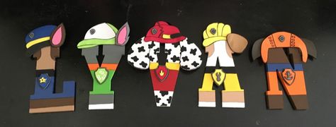 8 inch wood letters Paw Patrol theme Paw Patrol Name Letters, Paw Patrol Letters, Paw Patrol Names, Paw Patrol Theme, Psi Patrol, Paper Mache Letters, Costumes Diy, Patrol Party, Paw Patrol Party