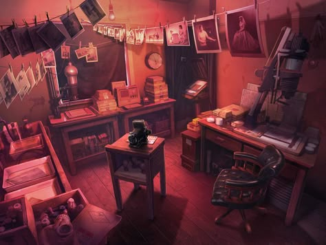 Darkroom Aesthetic, Noir Detective Office, Escape Room Aesthetic, Photography Dark Room, Horror Room Ideas, Darkroom Photography, Ultimate Summer Bucket List, Dark Room Photography, Horror Room