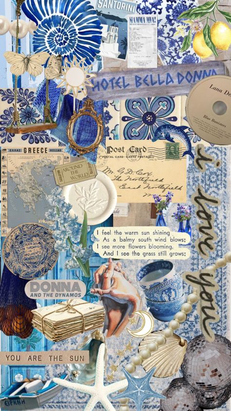 #mammama #greece #ocean #blueaesthetic #love #loveletters #blue #blueaesthetic #bluecollage #collagewallpaper #summer Your Aesthetic, Creative Energy, Greece, Iphone Wallpaper, Blue And White, Energy, Collage, Iphone, Blue