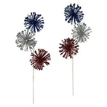 Americana Glitter Ball Picks Set/2 | Property of Traditions 2020 Patriotic Ornaments, Patriotic Garland, Folk Art Decor, Forth Of July, Glitter Ball, Fourth Of July Decor, The Fourth Of July, Holiday Store, Holiday Party Decorations