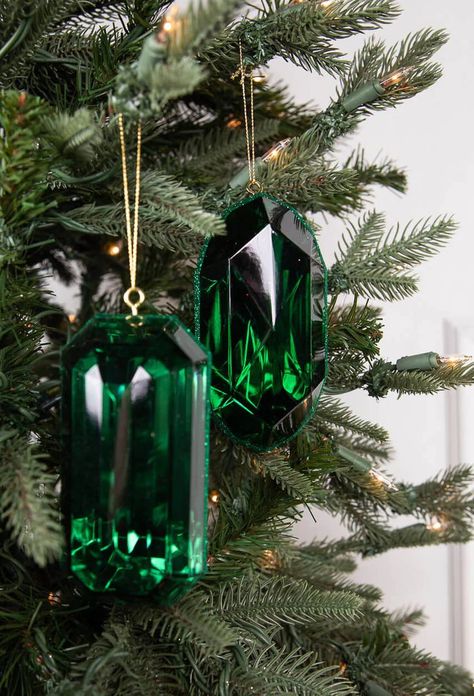 Jeweled Christmas Ornaments, Jeweled Christmas Trees, Jeweled Christmas, Handcrafted Ornaments, Emerald Gem, Queen Birthday, Red Christmas Tree, Nice List, Holiday Sparkle