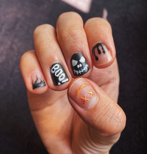 Men’s Nail Art Halloween, Men Halloween Nails, Masculine Nails, Men Nail, Holloween Nails, Natural Nail Art, Mens Nails, Retro Nails, Art Guide