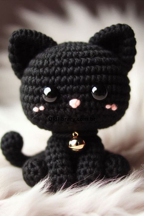 Crochet this adorable black cat amigurumi with our detailed pattern, perfect for Halloween or any cat lover! Easy-to-follow instructions included. Crochet Black Cat Pattern Free Amigurumi, Black Cat Amigurumi, Black Cat Crochet, Crochet Black Cat, Black Cat Pattern, Crochet Black, Cat Crochet, Cat Amigurumi, Halloween Crochet Patterns