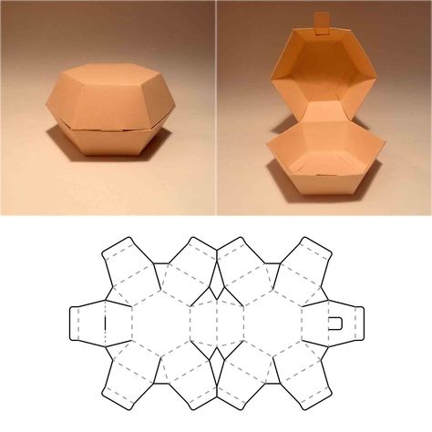 Papercrafting Wonders: Marvel at the Beauty of Crafting with Paper Origami Jewelry Box, Jewellery Box Design, Craft Ideas For Christmas, Box Packaging Templates, Diy Gift Box Template, 3d Templates, Hexagon Box, Round Gift Boxes, Packaging Template Design