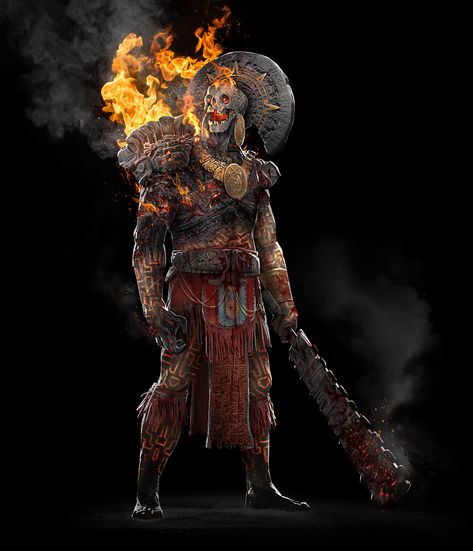 Aztec Oc, Aztec Mummy, Aztec City, Fire Mage, Aztec Artwork, Mexican Culture Art, Character Design Challenge, Aztec Culture, Aztec Warrior