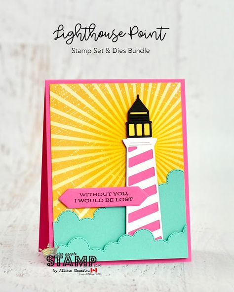 Lighthouse Point Stampin Up Cards, Stampin Up Lighthouse, Nautical Color Scheme, Nautical Colors, Lighthouse Point, Nautical Cards, Beach Cards, Nice People, Stampin Up Catalog