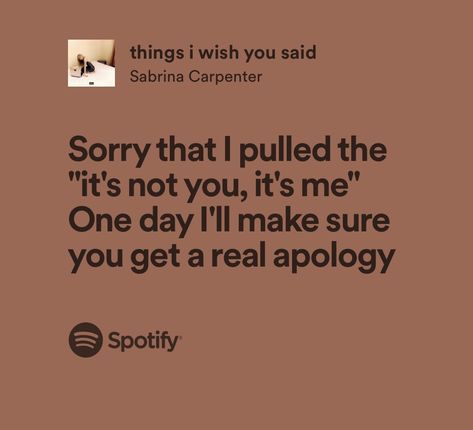 Sabrina Carpenter Spotify Lyrics, Sabrina Lyrics, Relatable Song Lyrics, Sabrina Carpenter Lyrics, Sabrina Aesthetic, Real Lyrics, Girls Vibes, Widget Aesthetic, Songs That Describe Me