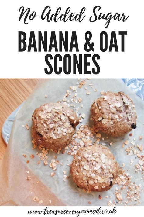 Oat Scones Recipe, Oatmeal Scones, Banana Scones, Healthy Scones, Oat Scones, No Sugar Desserts, Healthy Finger Foods, Weaning Recipes, Banana Oats