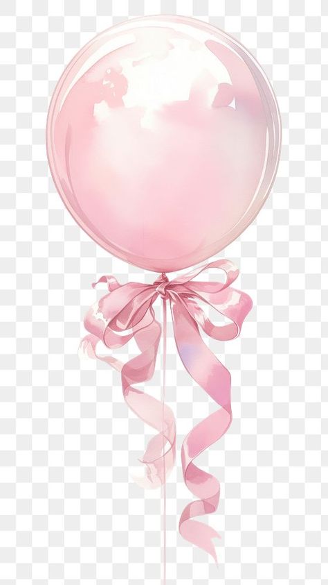 Pink Balloon Backdrop, Baby Ballons, Ribbon Illustration, Hand Graphic, Baby Watercolor, Baby Birthday Decorations, Balloon Illustration, Work Pictures, Balloon Backdrop