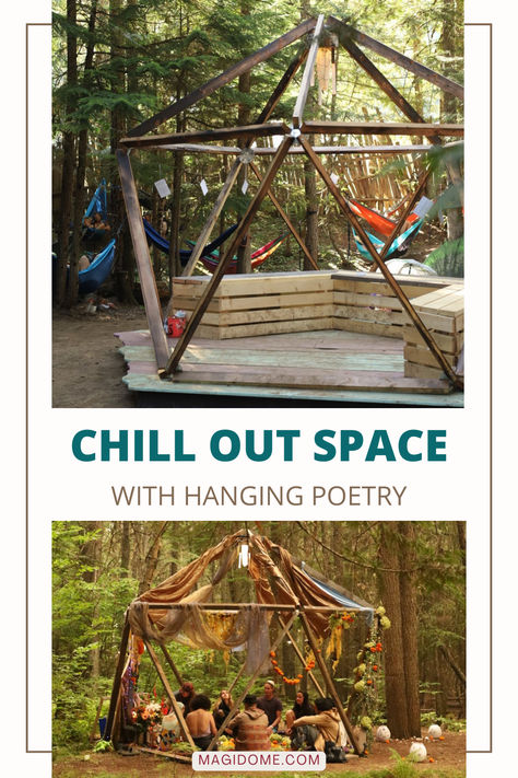 @magidome chill out space with hanging poetry @shambalafest

#nelsonbc #kootenays #kootenaylife #dome #geodesic #geodesicdome #diy #yurt #tinyhome #design #connection #homestead Diy Yurts How To Build, Diy Yurt, Chill Out Space, Furniture For A Yurt, Connected Yurts, Yurt Floor Plans 30', Out Space, Geodesic Dome Connector, Geodesic Dome