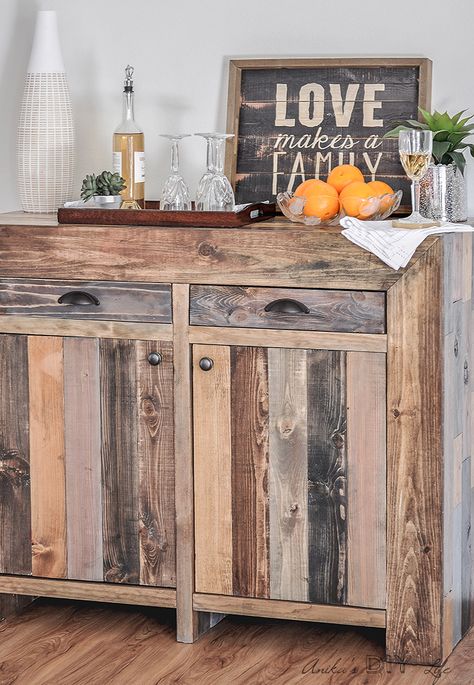 Step by step tutorial on how to build a West Elm inspired Emerson buffet/ sideboard with plans Diy Buffet Cabinet, Diy Sideboard Buffet, Diy Buffet Table, Sideboard Diy, Rocking Horse Woodworking Plans, Diy Buffet, West Elm Inspired, Diy Sideboard, Decoration Buffet