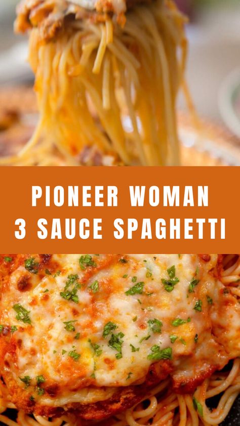 Pioneer Woman 3 Sauce Spaghetti Pioneer Woman 3 Sauce Baked Spaghetti, 3 Sauce Baked Spaghetti Pioneer Woman, Spicy Chicken Spaghetti Pioneer Woman, Pioneer Woman Baked Spaghetti, Pioneer Woman Alfredo Sauce, Pesto Spaghetti Recipes, Pioneer Woman Spaghetti, Chicken Spaghetti Pioneer Woman, Pioneer Woman Spaghetti Sauce