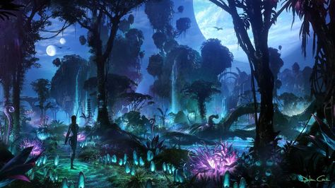 Bioluminescent Forest, Avatar Land, Void Elf, Avatar Disney, Avatar Theme, Avatar Film, Disney Animal Kingdom, Pandora Avatar, Avatar Movie