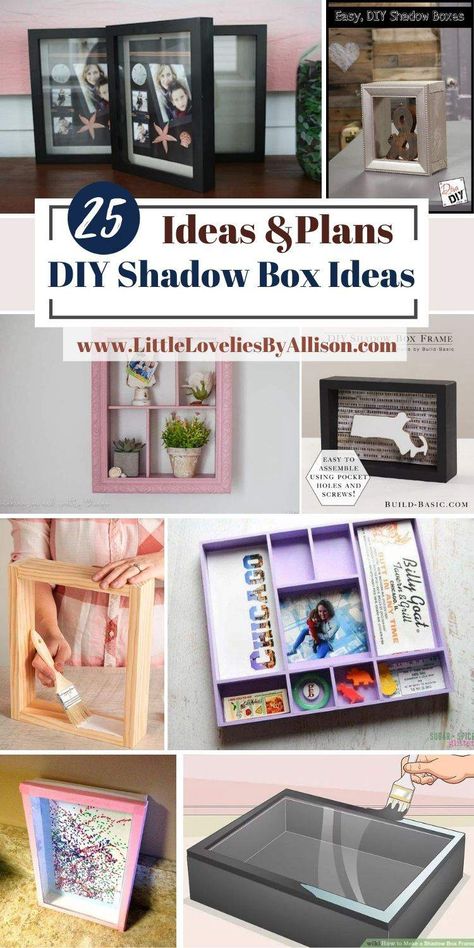 25 DIY Shadow Box Ideas That Cost Little To Make Box Frames Ideas Diy Crafts, Diy Shadow Box Memorial, Memorial Flower Shadow Box Ideas, Diy Shadow Box Ideas Memories, Mini Shadow Box Diy, Custom Shadow Box Ideas, Photo Shadow Box Ideas Diy, Diy Memorial Shadow Box Ideas, Painted Shadow Box Ideas