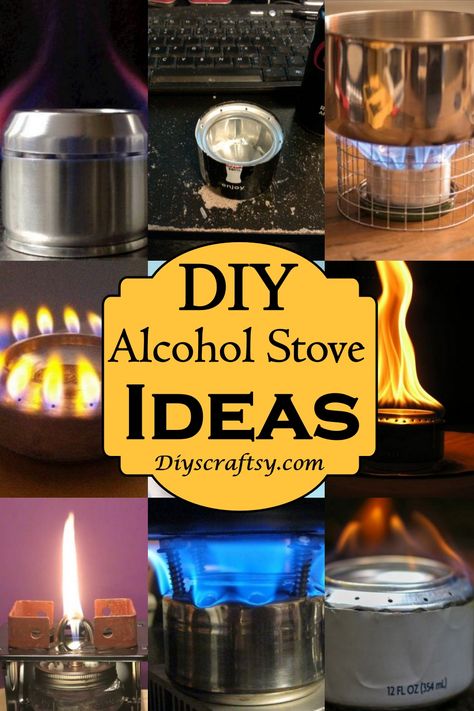 DIY Alcohol Stove Ideas Soda Can Stove, Diy Alcohol, Stove Ideas, Diy Heater, Diy Wood Stove, Alcohol Lamp, Alcohol Stove, Stove Heater, Diy Wig